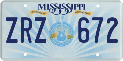 MS license plate ZRZ672