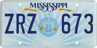 MS license plate ZRZ673