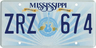 MS license plate ZRZ674