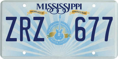 MS license plate ZRZ677