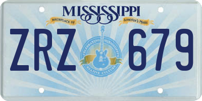 MS license plate ZRZ679