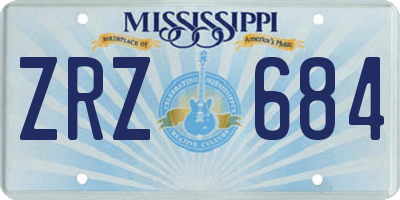 MS license plate ZRZ684