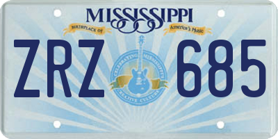 MS license plate ZRZ685