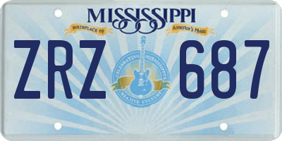 MS license plate ZRZ687