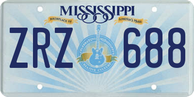 MS license plate ZRZ688