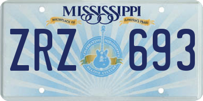 MS license plate ZRZ693