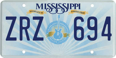 MS license plate ZRZ694