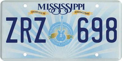 MS license plate ZRZ698