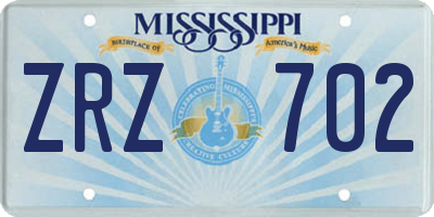 MS license plate ZRZ702