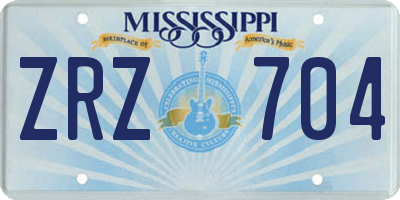 MS license plate ZRZ704