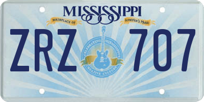 MS license plate ZRZ707