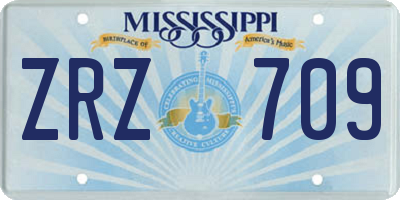 MS license plate ZRZ709