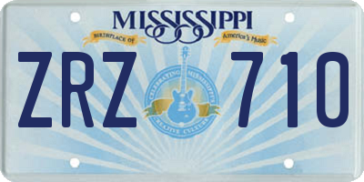 MS license plate ZRZ710