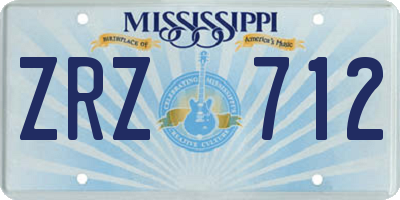 MS license plate ZRZ712