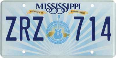 MS license plate ZRZ714