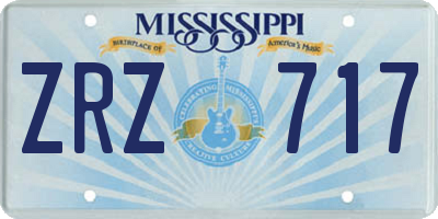 MS license plate ZRZ717