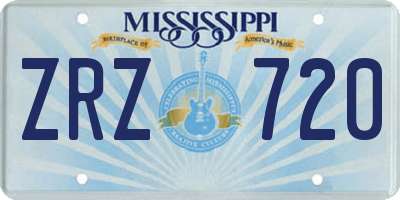 MS license plate ZRZ720