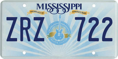 MS license plate ZRZ722