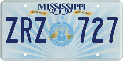 MS license plate ZRZ727