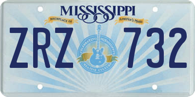 MS license plate ZRZ732