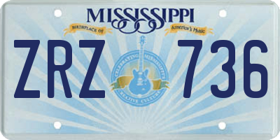 MS license plate ZRZ736