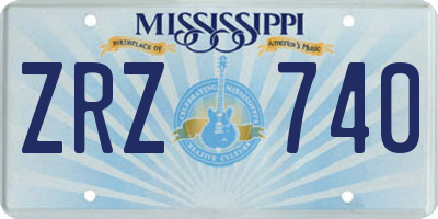 MS license plate ZRZ740
