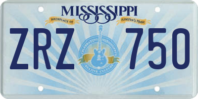 MS license plate ZRZ750