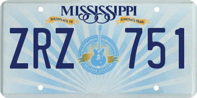 MS license plate ZRZ751