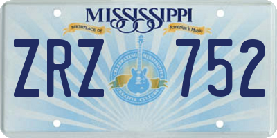 MS license plate ZRZ752