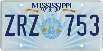 MS license plate ZRZ753