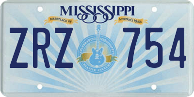 MS license plate ZRZ754