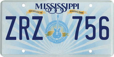 MS license plate ZRZ756