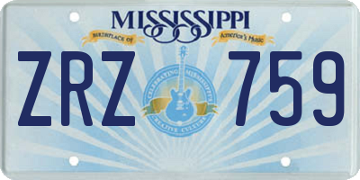 MS license plate ZRZ759