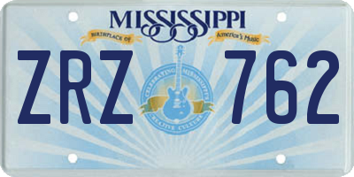 MS license plate ZRZ762