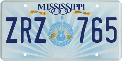 MS license plate ZRZ765