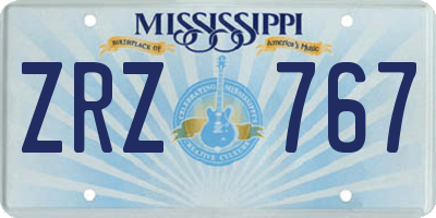 MS license plate ZRZ767