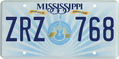 MS license plate ZRZ768