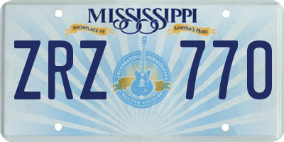 MS license plate ZRZ770