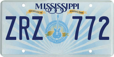 MS license plate ZRZ772