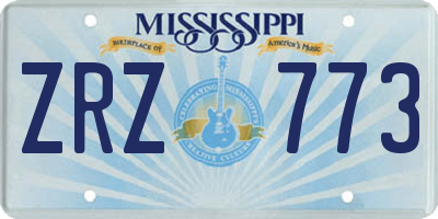 MS license plate ZRZ773