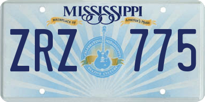 MS license plate ZRZ775
