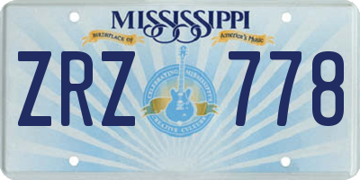 MS license plate ZRZ778
