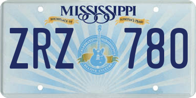 MS license plate ZRZ780