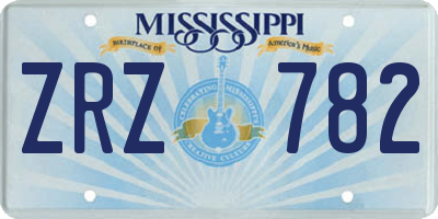 MS license plate ZRZ782