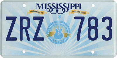 MS license plate ZRZ783