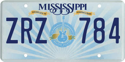 MS license plate ZRZ784
