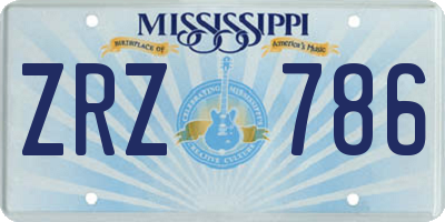 MS license plate ZRZ786