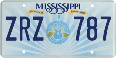 MS license plate ZRZ787