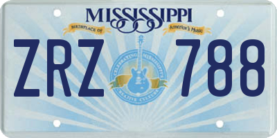 MS license plate ZRZ788