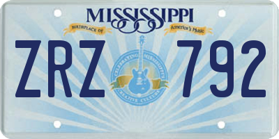 MS license plate ZRZ792